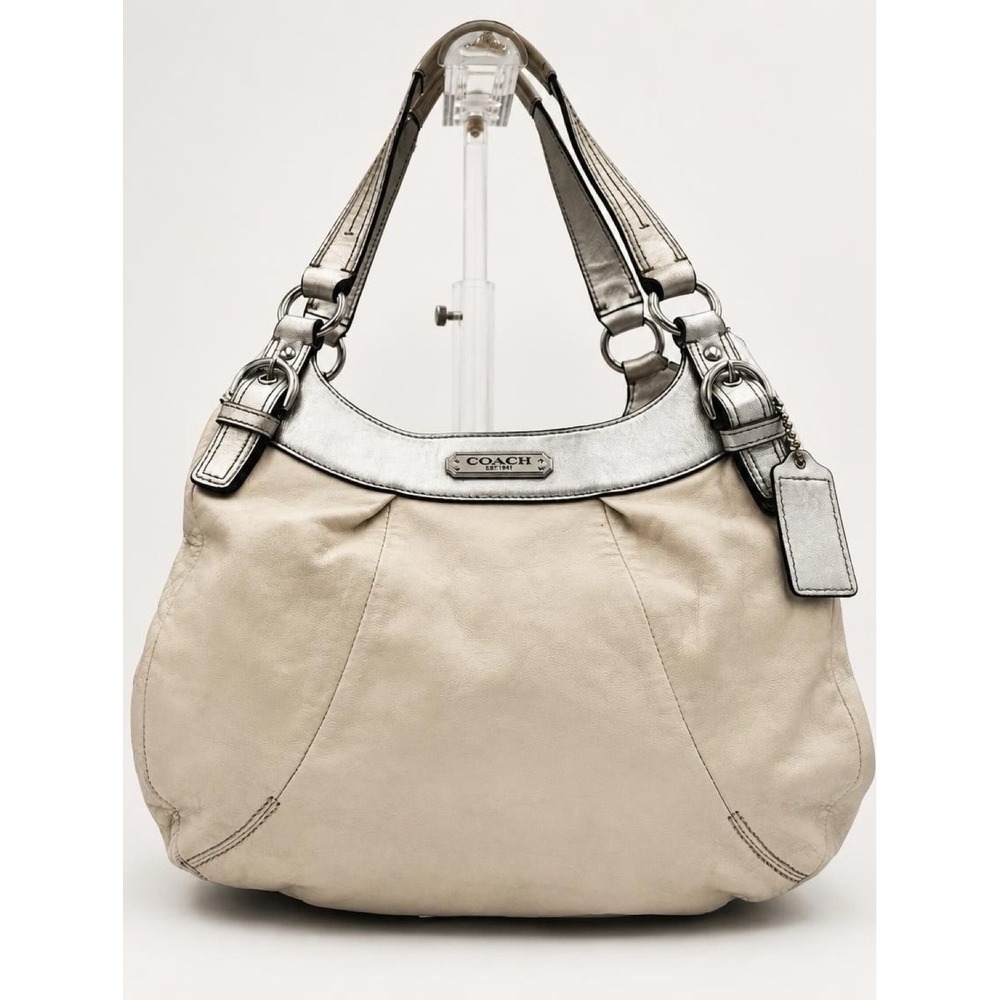 Coach Soho Lynn Hobo Shoulder Bag | Y2K Style Cream Metallic Leather w/ Hangtag